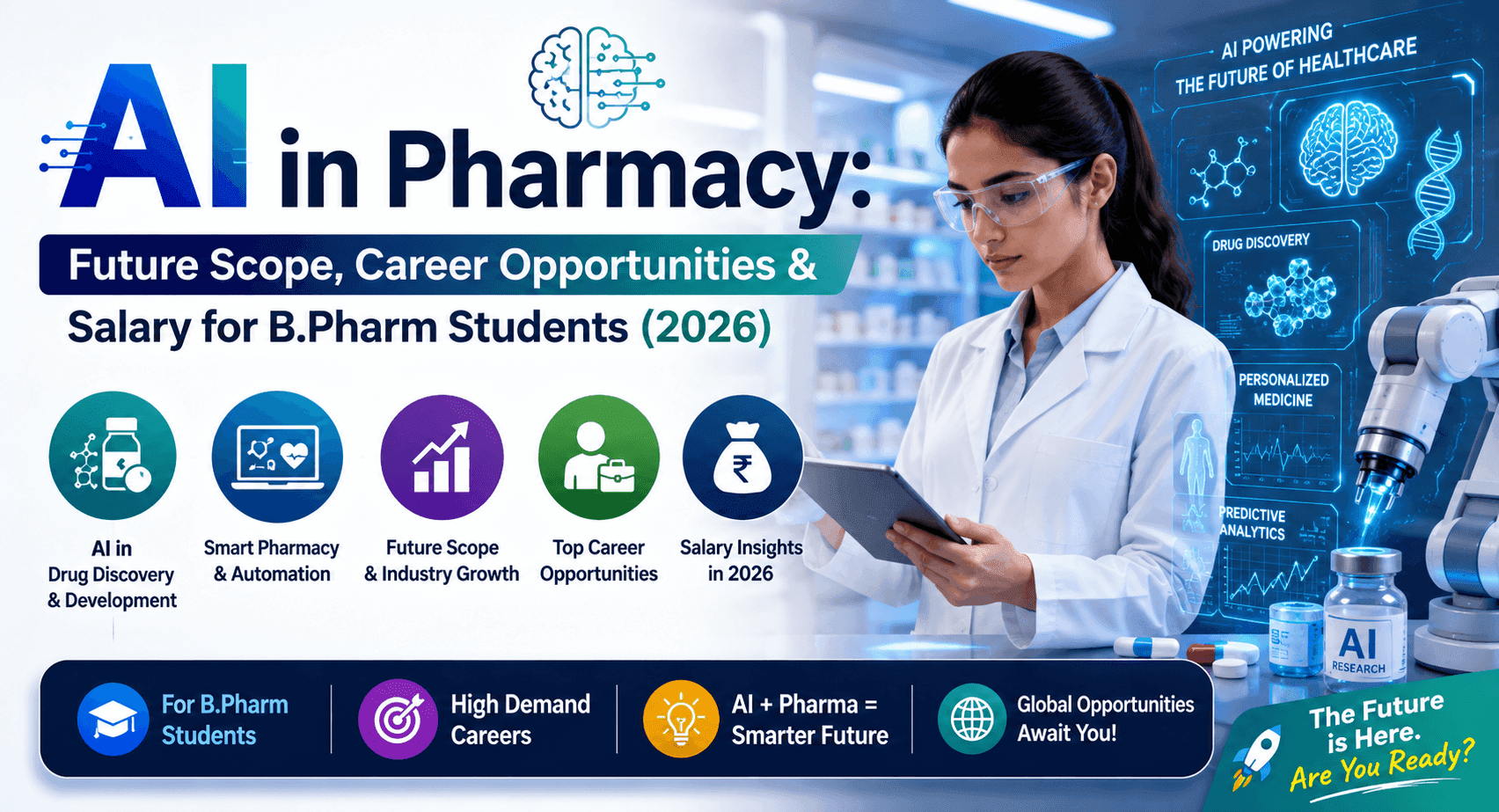 AI in Pharmacy: Future Scope, Career Opportunities & Salary for B.Pharm Students (2026)