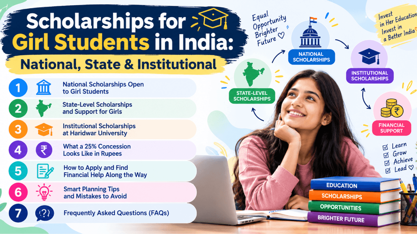Scholarships for Girl Students in India: National, State & Institutional