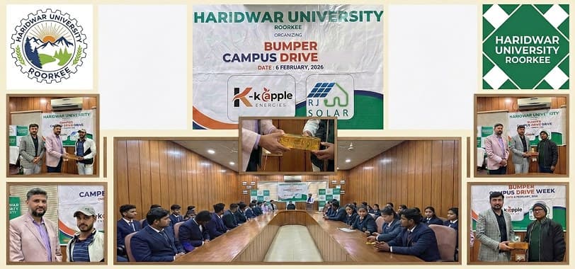 Campus Placement Drive at Haridwar University with Black Apple & RJ Solar