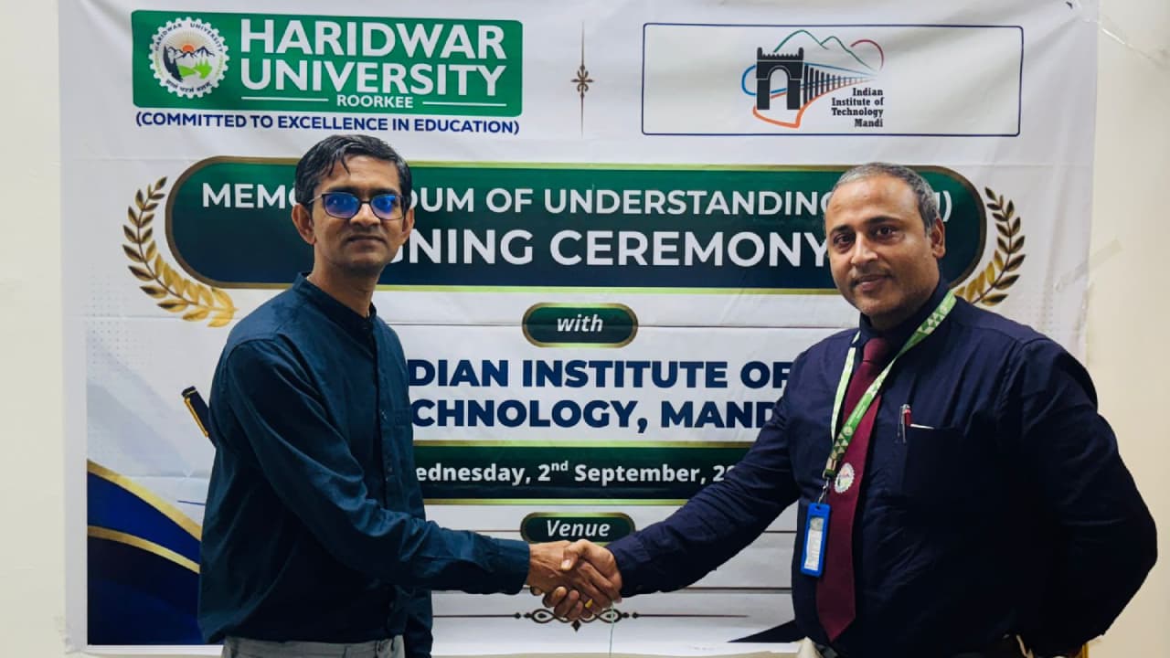 Haridwar University Signs MoU with IIT Mandi to Strengthen Research, Innovation & Academic Collaboration