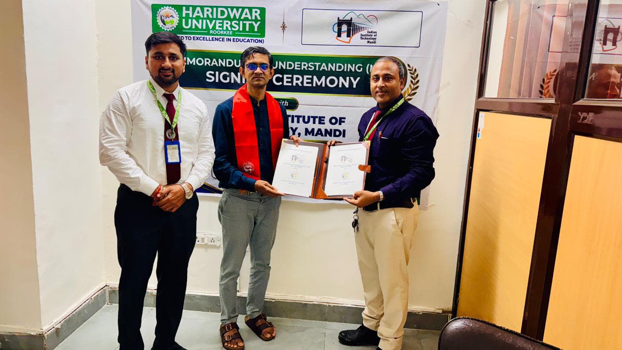Haridwar University Signs MoU with IIT Mandi to Strengthen Research, Innovation & Academic Collaboration