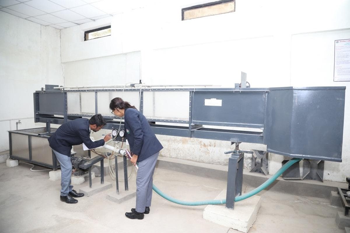 Students working in Civil Engineering lab