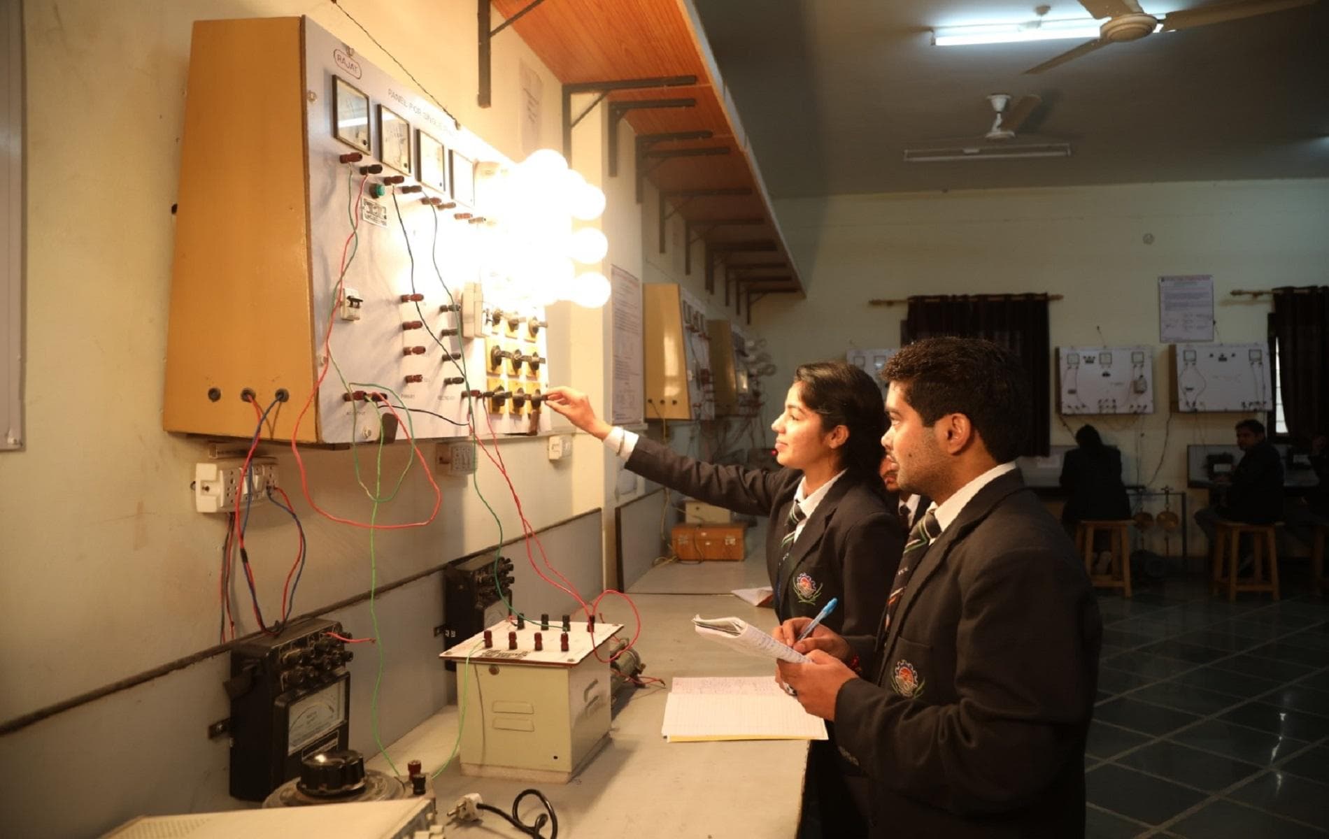 Students working in Electrical Engineering lab