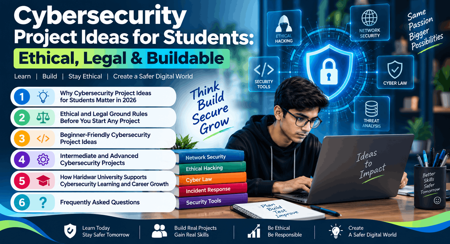 Cybersecurity project ideas for students banner - Haridwar University